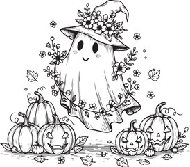 Spooky halloween vector design with festive elements and classic fonts