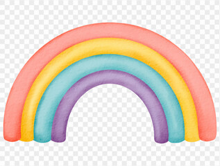 Obraz premium Watercolor pastel rainbow kawaii cute halloween decoration Vector.