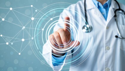 Medical professional engaging with digital technology in a clinical environment innovative healthcare concepts