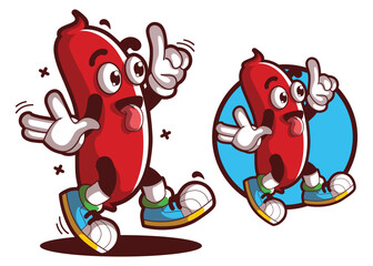 Sausage cartoon mascot characters