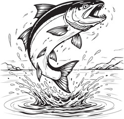 Dynamic fishing scene with colorful elements