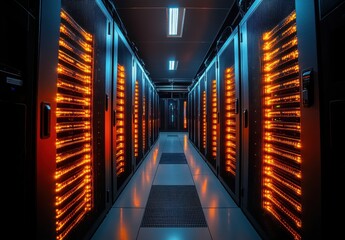 Illuminated Server Racks in a Modern Data Center