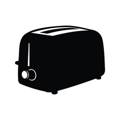A minimalistic and simplistic monochromatic illustration of a standard kitchen toaster, toastersilhouette vector illustration