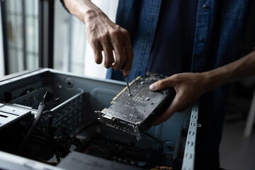 IT Engineer installing Hardware Equipment Development Facility Engineer  Maintenance computer Motherboard Electronic repair shop technology business