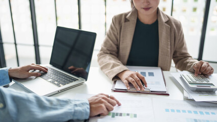 business man Auditor or internal revenue service staff checking annual financial statements company Audit  Accounting tax.