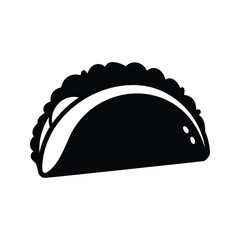 Black and white illustration of a delicious and savory taco, a popular dish, taco garnished with avocado silhouette vector illustration