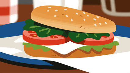 Fast food: hamburgers, hand-drawn vector illustrations