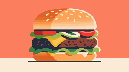 Fast food: hamburgers, hand-drawn vector illustrations