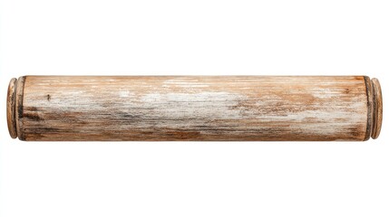 Aged Wooden Bamboo Cylinder On White Background