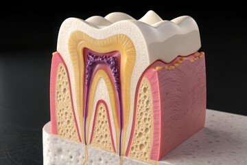 Dental anatomy illustration: tooth structure diagram