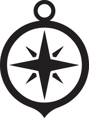 Silhouette vector of a vintage compass icon, retro navigation and directional tool, EPS format. © Md.Ataullah