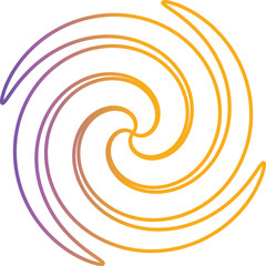 Orange circular swirl design creates a hypnotic black and pink vector illustration