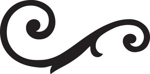 Silhouette vector of a Victorian swirl, ornate decorative pattern and vintage flourish, EPS format.