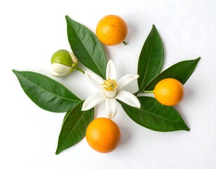Fresh citrus flower and fruit arrangement