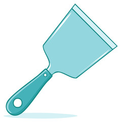 Blue cake server spatula kitchen utensil for baking desserts and pastries vector illustration