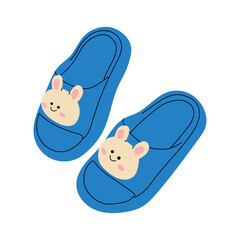 Women and kids colorful summer beach sandals in hand drawn style. Sandals, mules, ballet flats, flip-flops. Stylish modern design of shoes for women and children.