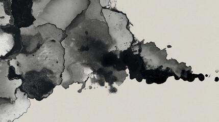 dark dripping black ink stains spreading over gray background, high resolution textured abstract surface, modern grunge design style for posters, interior artwork, and creative branding projects 
