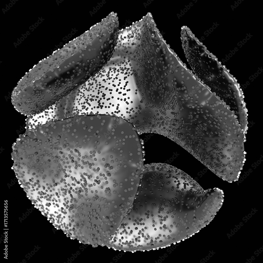 Poster abstract 3d shape with dots