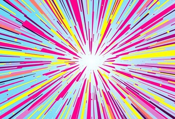 Brightly colored comic book style energy burst background, abstract, dynamic