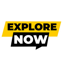 EXPLORE NOW png, discovery travel tag, adventure label icon, transparent background layout, creative journey design, minimal modern art