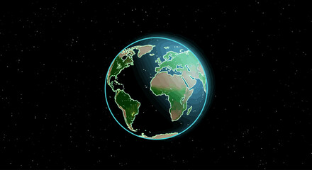Earth Globe Illustration in Space