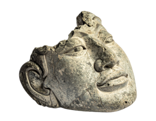 Weathered stone woman bust