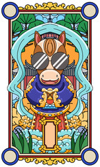 Cartoon Chinese New Year Horse Illustration
