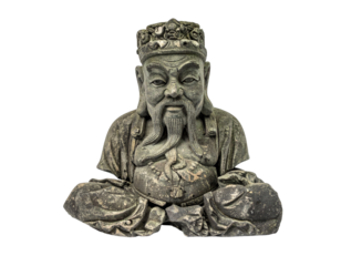 Stone man statue bust