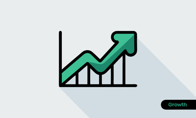 Upward Trending Green Arrow Graph Illustrating Growth.