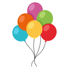 colorful balloons isolated on white
