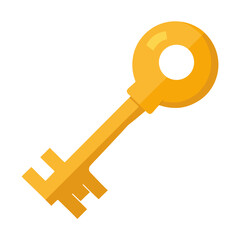 golden key on white background