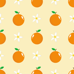 Seamless pattern with orange fruit.