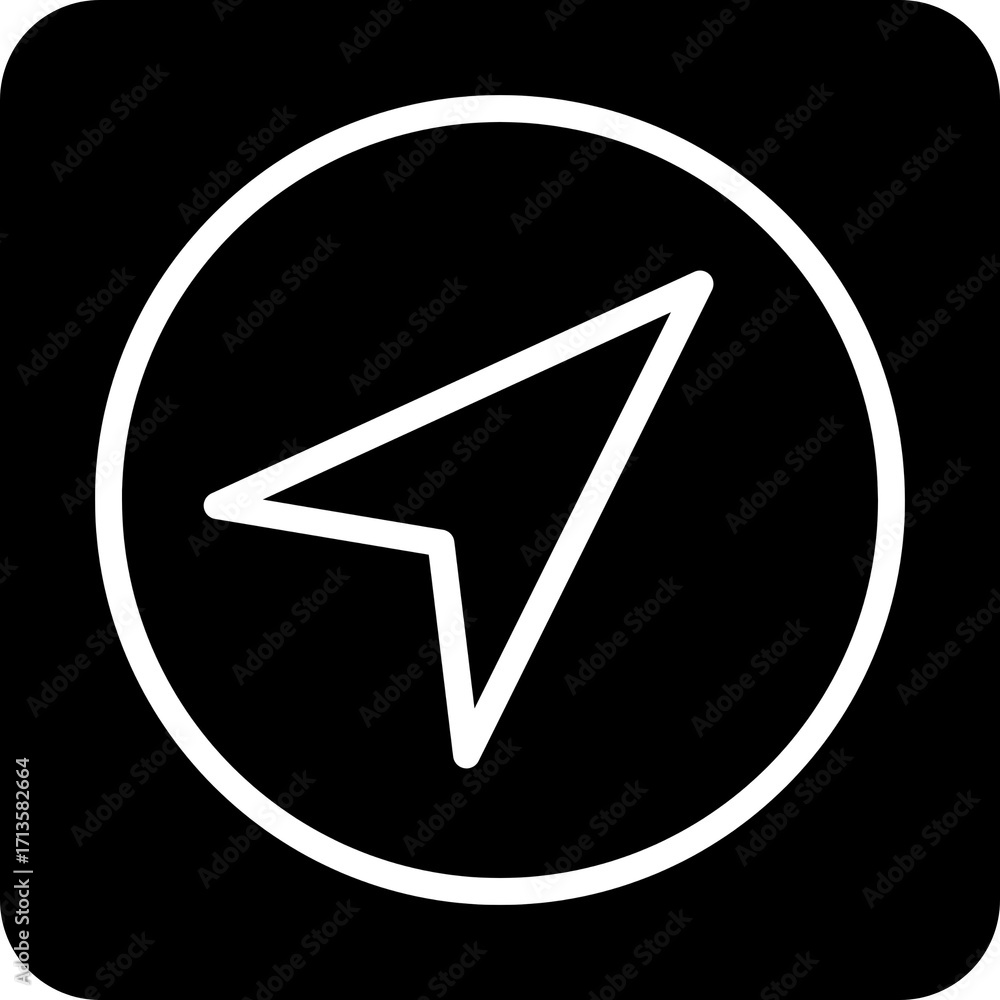 Poster modern location navigation pointer icon for gps and maps