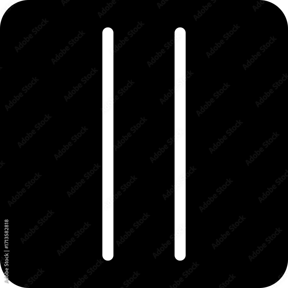 Poster pause symbol icon for media player stop and break