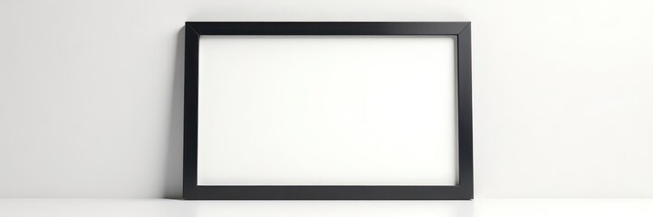 Obraz premium A stark black frame against pure white backdrop , frame, decor