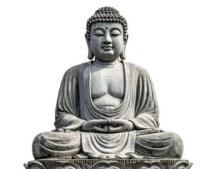 Stone meditating buddha statue