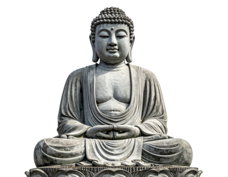 Stone meditating buddha statue