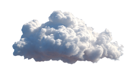 Dream like soft white floating cloud on white background 