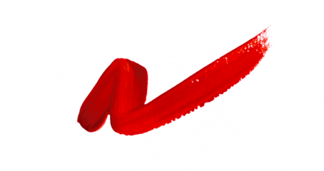 red brush isolated on transparent background