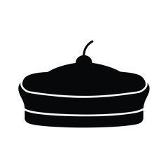 Minimalist black cake silhouette on white background