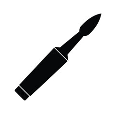 Black silhouette of a chisel on a white background