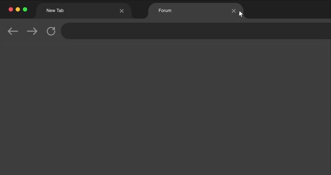 Animation closing the browser tab of a search engine and discussion forum, which means that all problems in society today are solved through chatbots.