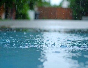 Rain on a pool