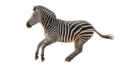Obraz premium African Zebra Running in Dynamic Motion isolated PNG with Transparent Background