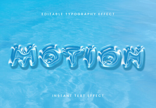 Blue And White Caustic Light Water Ripple Text Effect Motion Fluid Liquid Font