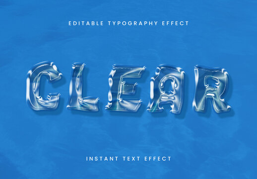 Blue Caustic Light Water Ripple Text Effect Fluid Motion Font