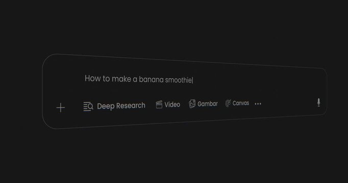 Animation of a user asking a question to an artificial intelligence chatbot website