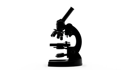 Microscope isolated on white background. Scientific instrument for research and laboratory study.
