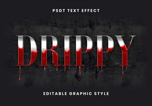 Gray And Red Clotted Blood Text Effect Dripping Bloody Font