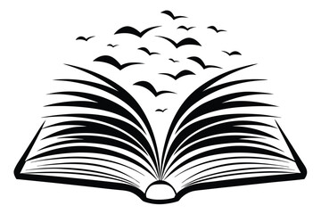 Ornate Open Book with Intricate Details on White Background